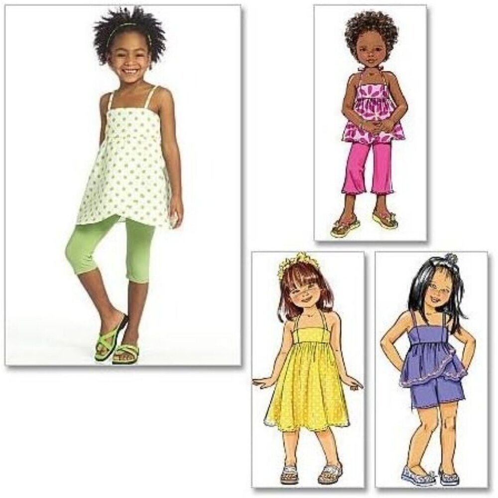 Butterick Sewing Pattern 5020 Top Dress Shorts Pants Leggings Child Size 2-5